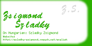 zsigmond szladky business card